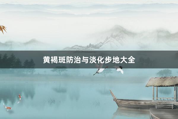 黄褐斑防治与淡化步地大全
